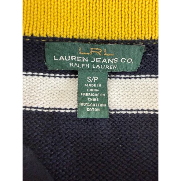 Ralph Lauren Jeans Co Size S Striped Outdoor Sweater Navy White Long Sleeve - Picture 3 of 5